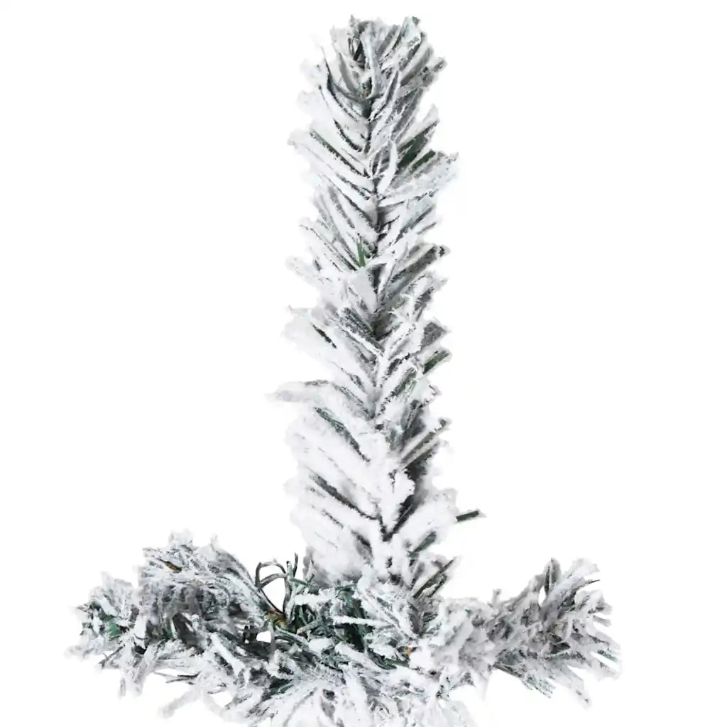 Albero Natale Artificiale Sottile a Metà Neve Fioccata 210 cm 344607