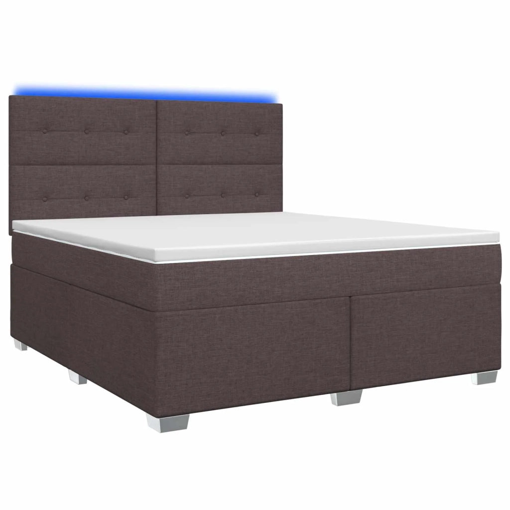 Letto box spring con materasso Marrone Scuro 140 x 190 cm 3454869