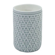 Trade Shop - Bicchiere Porta Spazzolini Grigio Con Effetto Rete Accessorio Bagno Arredo 79279 -