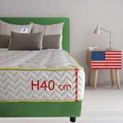 Materasso memory foam singolo 100X190 Cm, Materasso Americano contro il mal di schiena ALTO 40 Cm | Materasso memory che NON SI SCALDA con imbottitura anallergica - MOD. CALIFORNIA40
