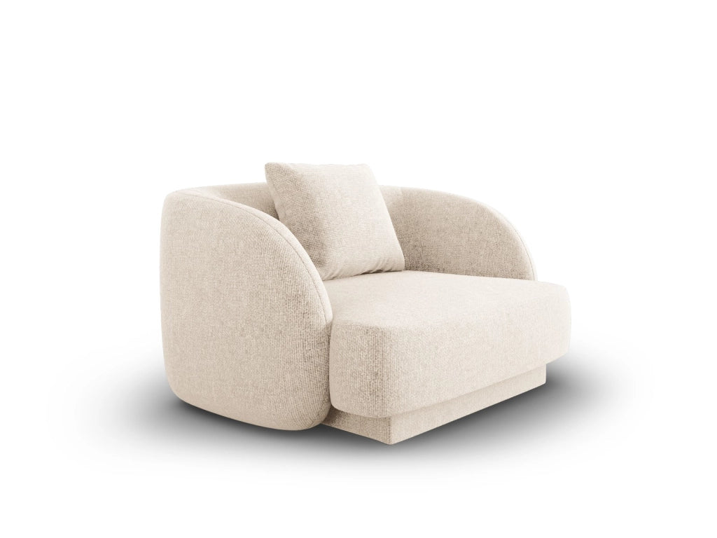 Cosmopolitan Design - Poltrona "Tulum" in ciniglia beige chiaro 
