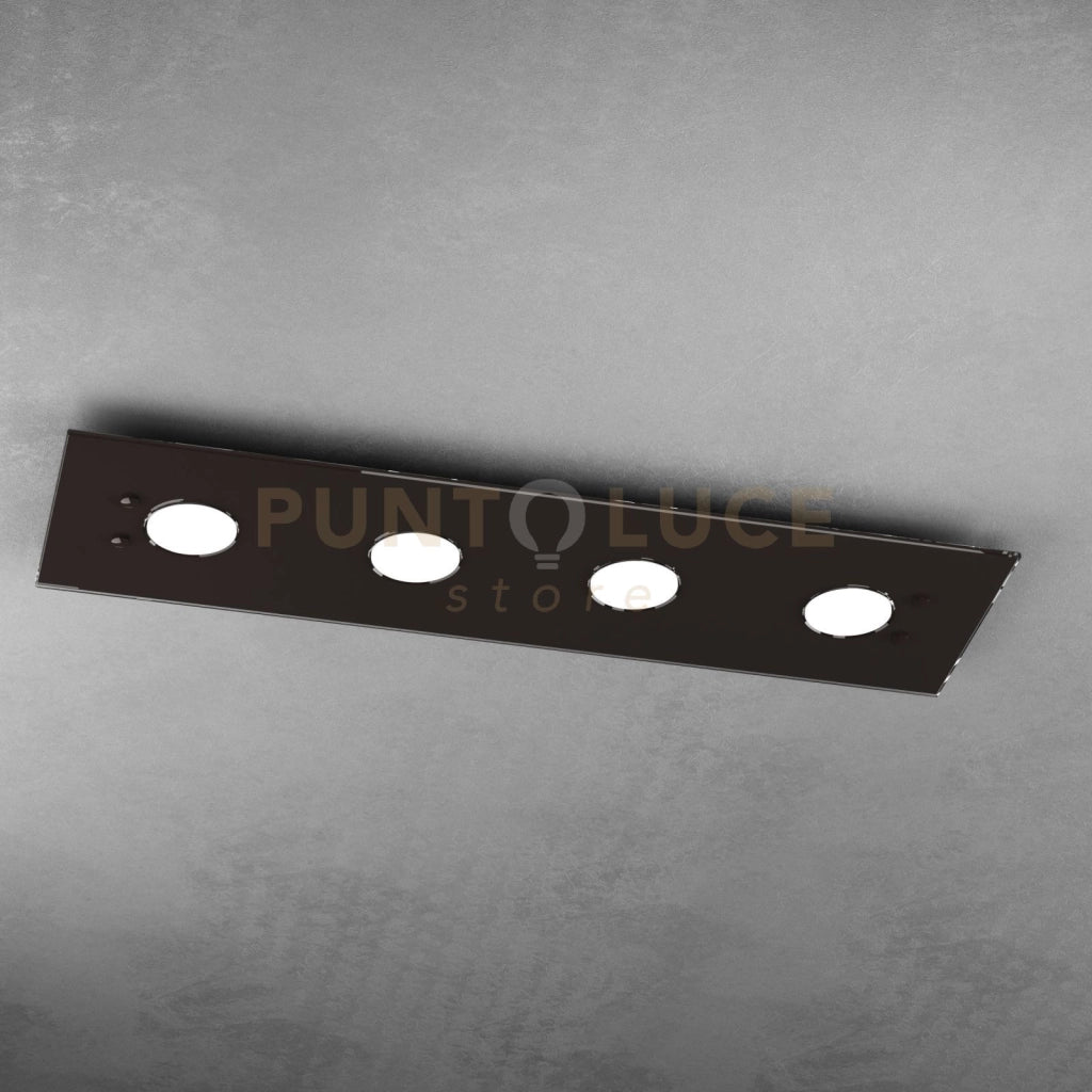 PATH PLAFONIERA 4 LUCI RETTANGOLARE MARRONE 1141-PL4 R-MA