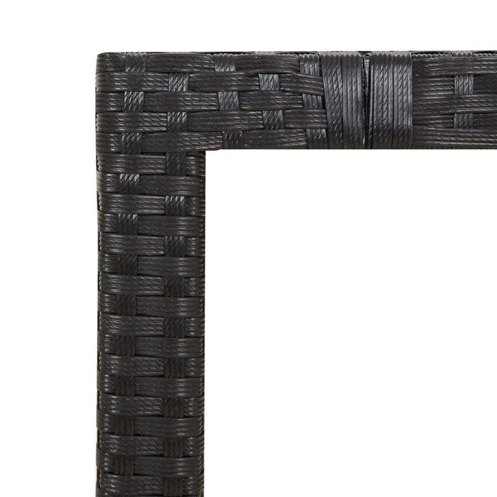 Set da Pranzo da Giardino 7 pz Nero con Cuscini in Polyrattan 3157602