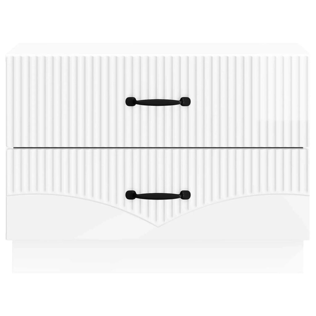 Comodino | Armadio da Notte | Mobiletto da notte con cassetto Bianco Lucido 62 x 34,5 x 44,5 cm