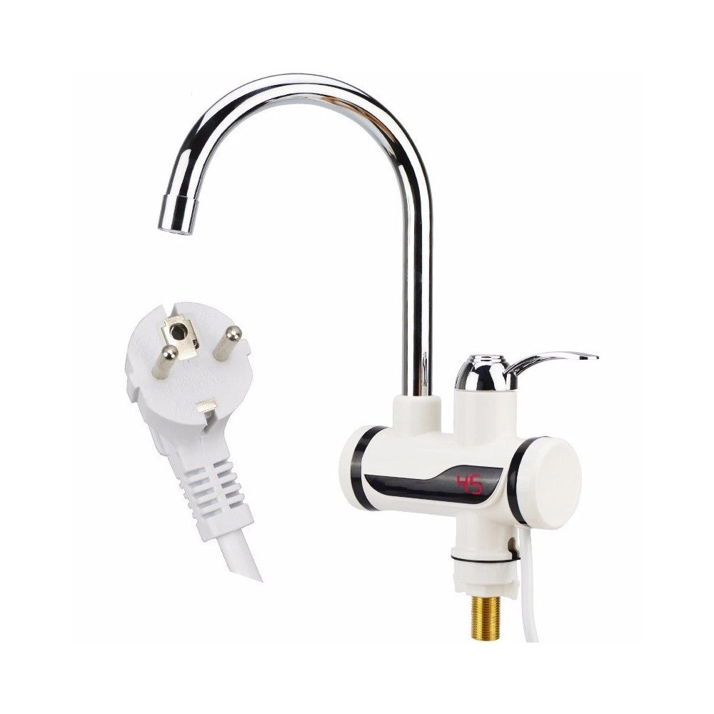 Trade Shop - Rubinetto Miscelatore Elettrico Caldaia Acqua Calda Con Spina Cucina Bagno 3000w -