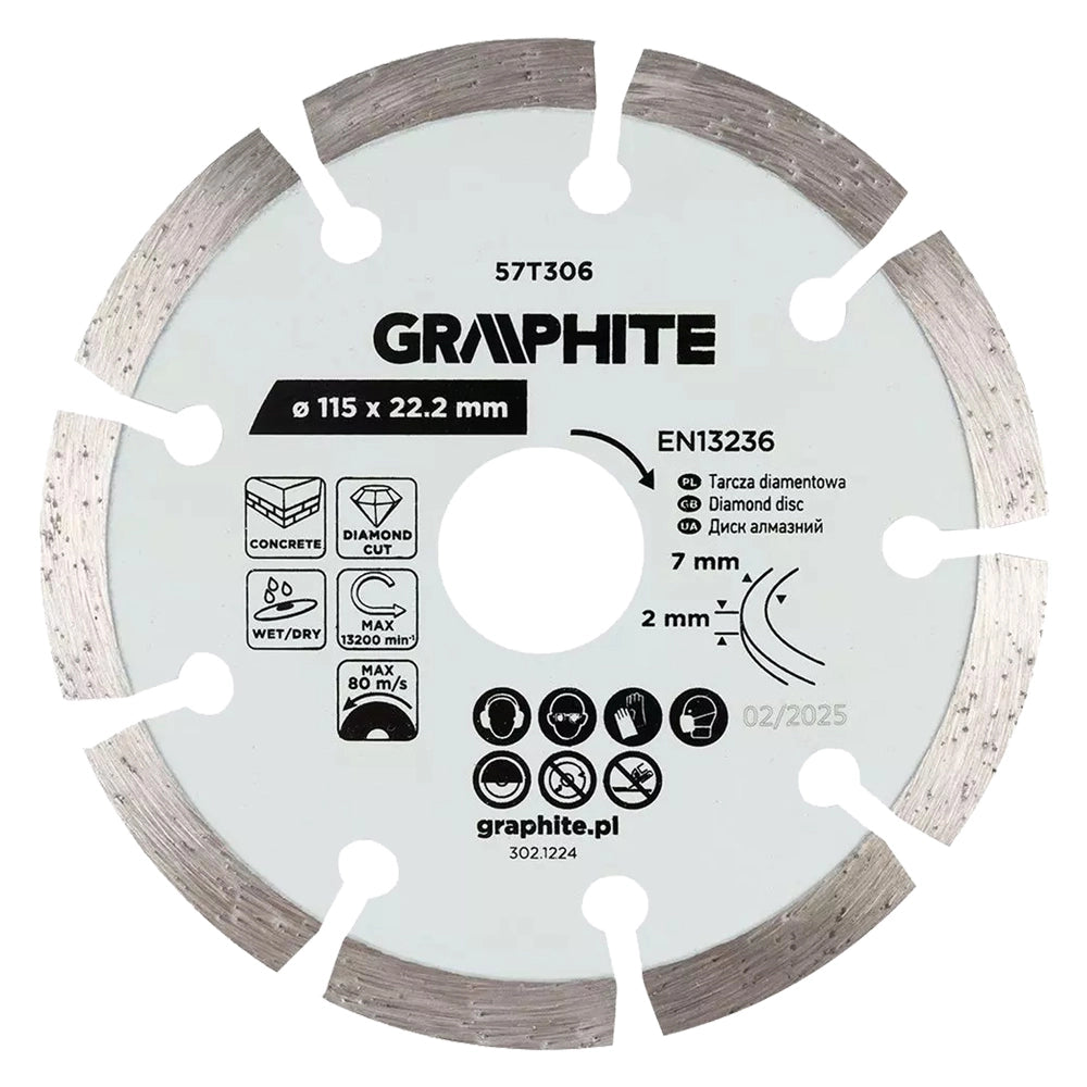 DISCO DIAMANTATO ø 115 mm - foro 22,2 mm  - GRAPHITE