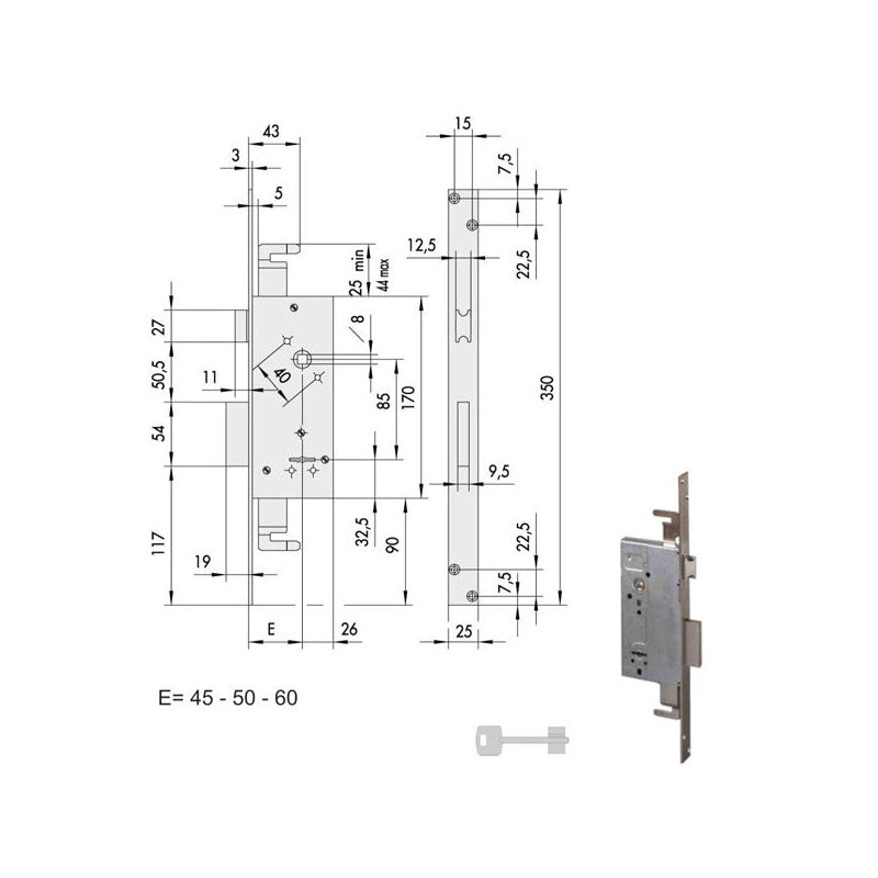 Serratura Infilare Ferro 57215-50-0 Cisa