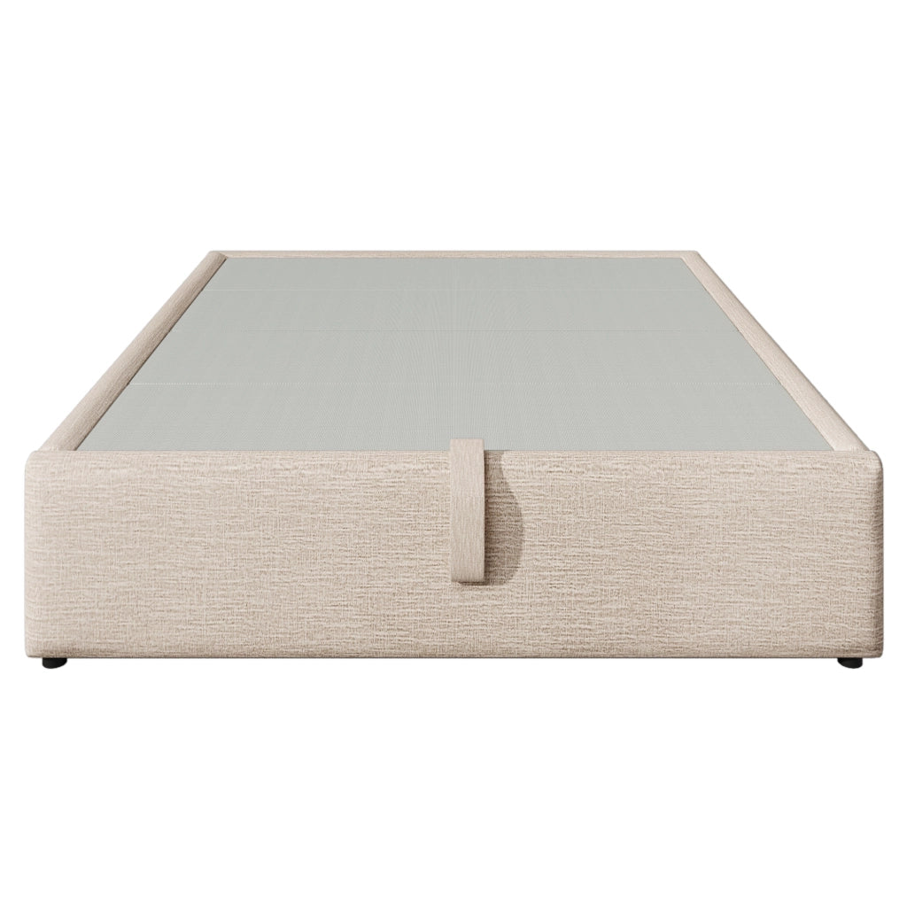 letto imbottito lino beige naturale 140 x 200 cm