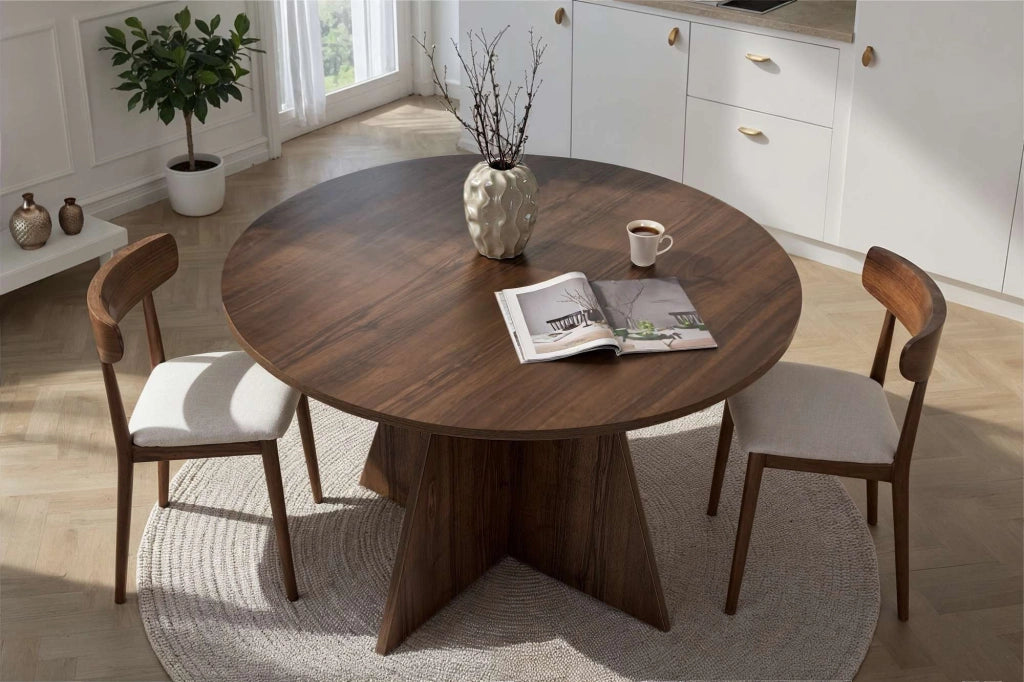 Tavolo da pranzo in legno "Virella" - 120 x 120 x 75 cm - Noce