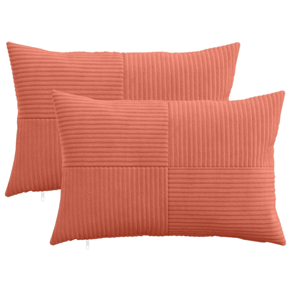 Federa 2 pcs ALMELO Rosso Arancio 30 x 50 cm corduroy 913965