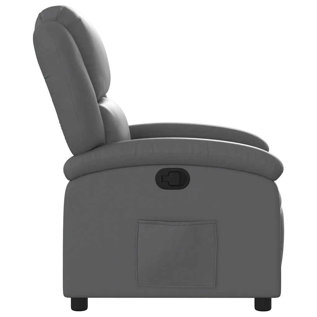 Poltrona | Sedia Relax Reclinabile Grigia in Similpelle