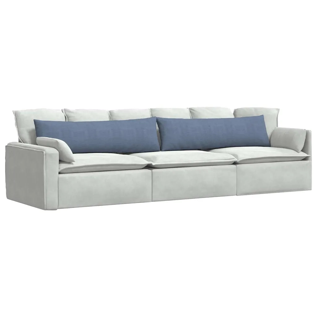 Cuscini da Divano 2 pz-Set di 2 Cuscini per Sofa Blu 145 x 40 cm Tessuto in Cords 505397