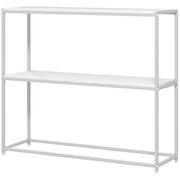 Tavolo Consolle da Ingresso con Ripiano Aperto 100x30x87 cm in Acciaio e Truciolato Bianco