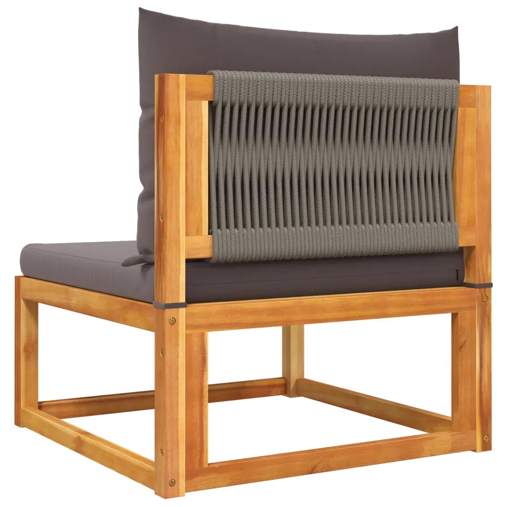 Set di divani da giardino 5 pezzi con cuscini in legno di acacia e corda 3278826