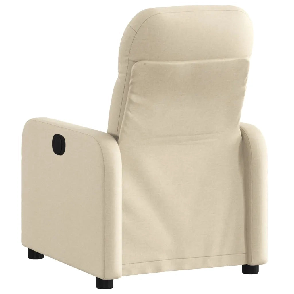 Poltrona | Sedia Relax Reclinabile in Tessuto Crema
