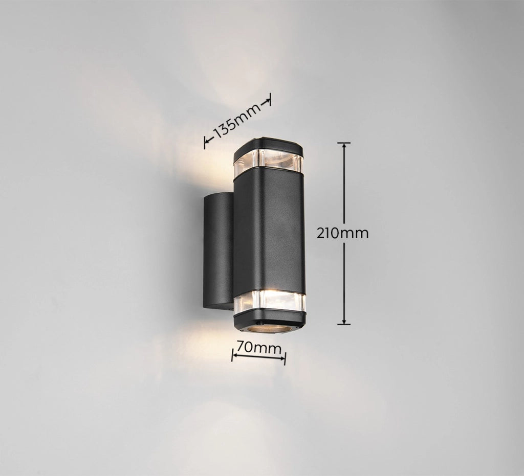 Applique da esterno 2xGU10 nera IP44 RL Barcelos