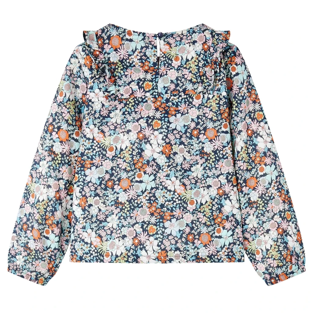 Camicia da Bambina a Maniche Lunghe Blu Scuro 116