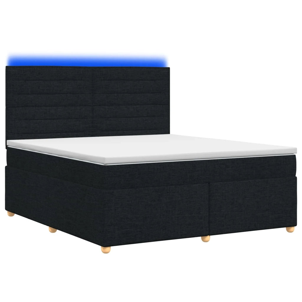 Letto box spring con materasso Nero 140 x 200 cm Tessuto 3455359