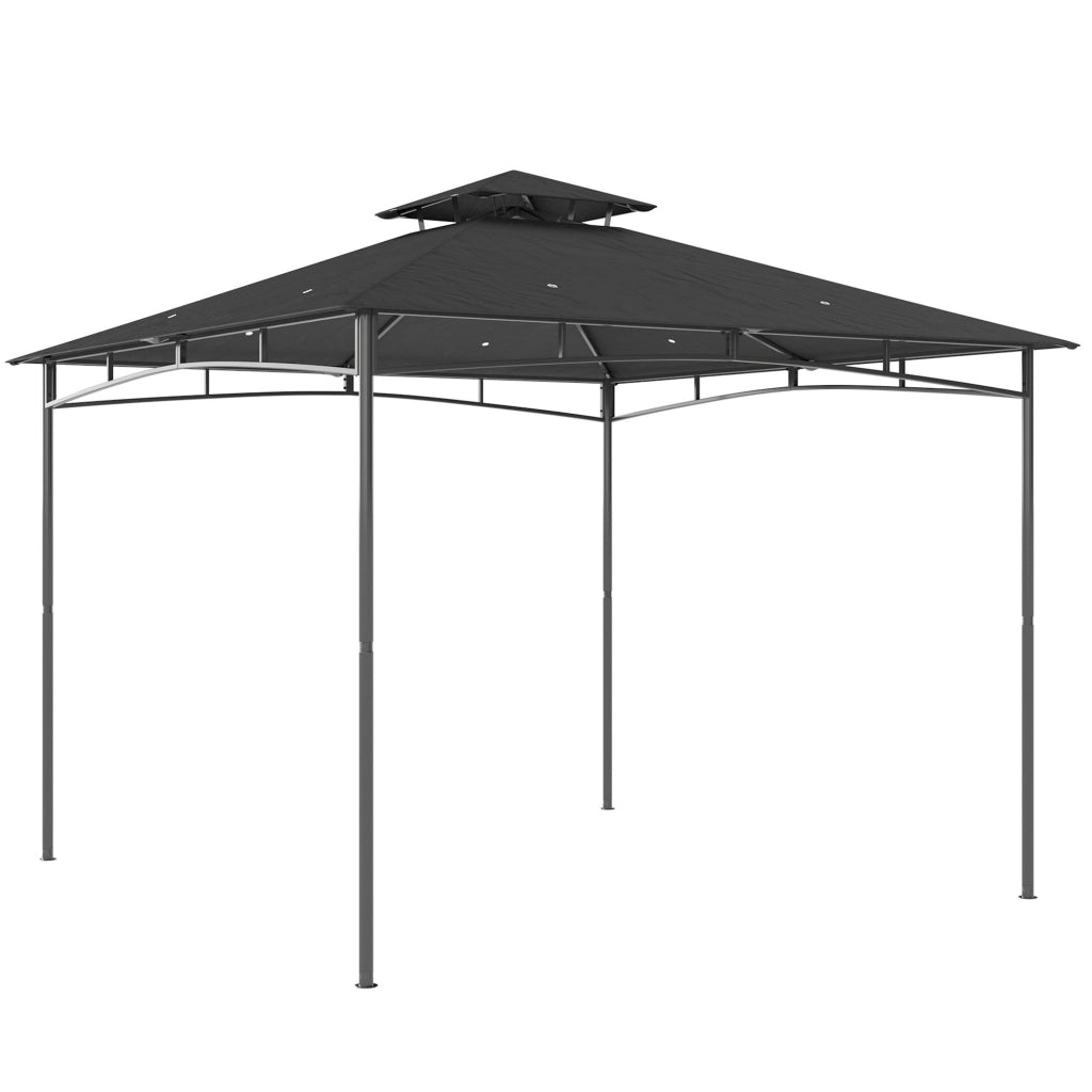 Gazebo 3x3m ¨C zephmum ¨C Grigio Scuro Doppio Tetto