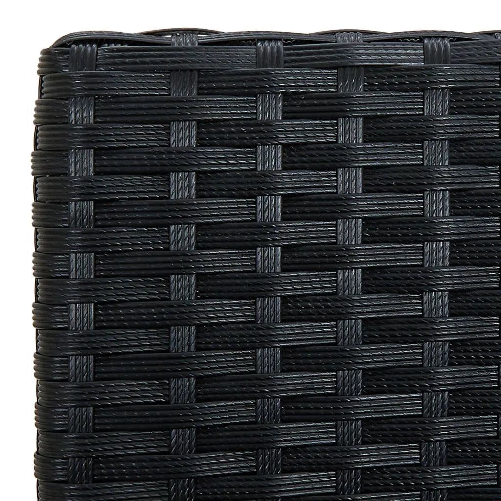 Sedia da Giardino | Sedie da Esterno con Cuscino in Polyrattan Nero