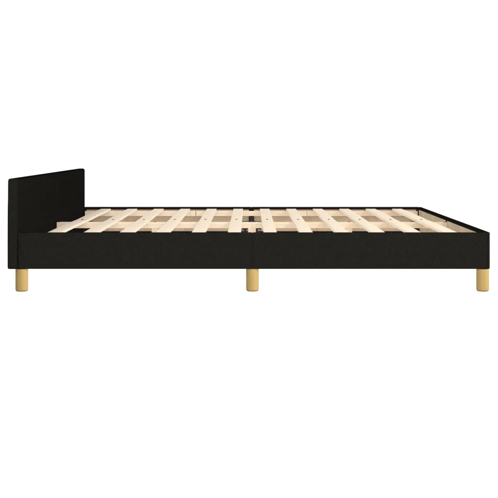 Giroletto senza Materasso Nero 200x200 cm in Tessuto