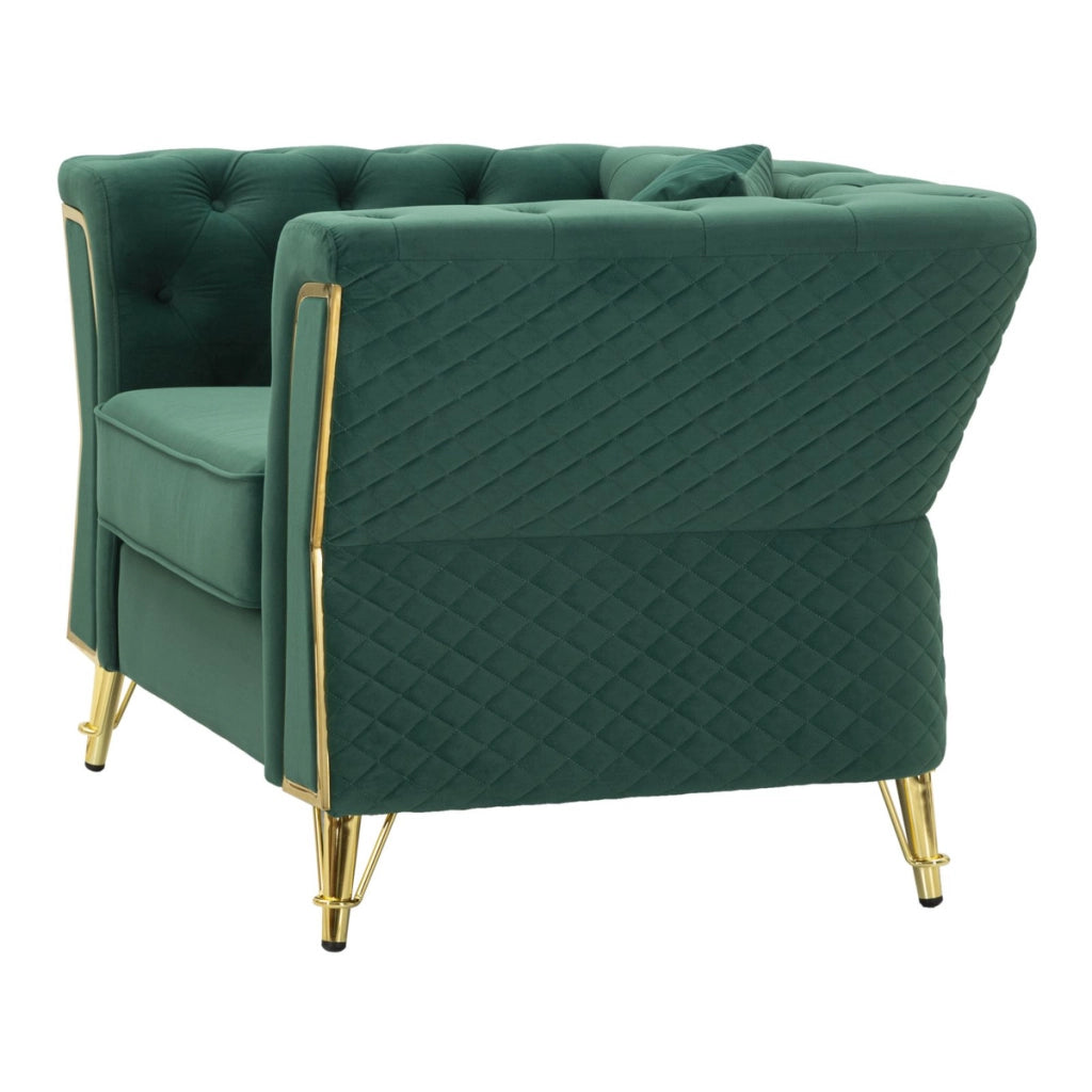 Poltrona VKH321, Verde, Legno, 104x83x76 cm