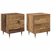 Set di 2 Comodini | Armadio da Notte | Mobiletto da notte Legno vecchio 40 x 35 x 47,5 cm