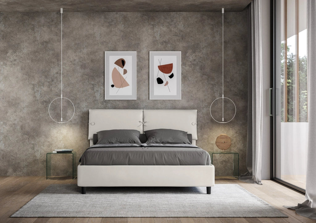 Letto Matrimoniale 160x200 cm con Rete e Contenitore Sleeper Bianco