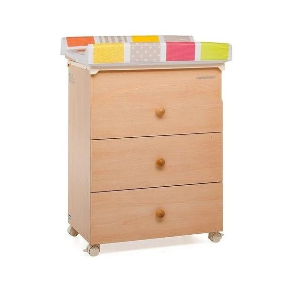 Bagnetto fasciatoio dotato di 3 cassetti estraibili. piano fasciatoio ribaltabile con fermo di sicurezza.  vaschetta anatomica in polipropilene estraibile. possibilità di estrarre il cassetto superiore anche con la vaschetta inserita. in omaggio il maiali - 9900067603