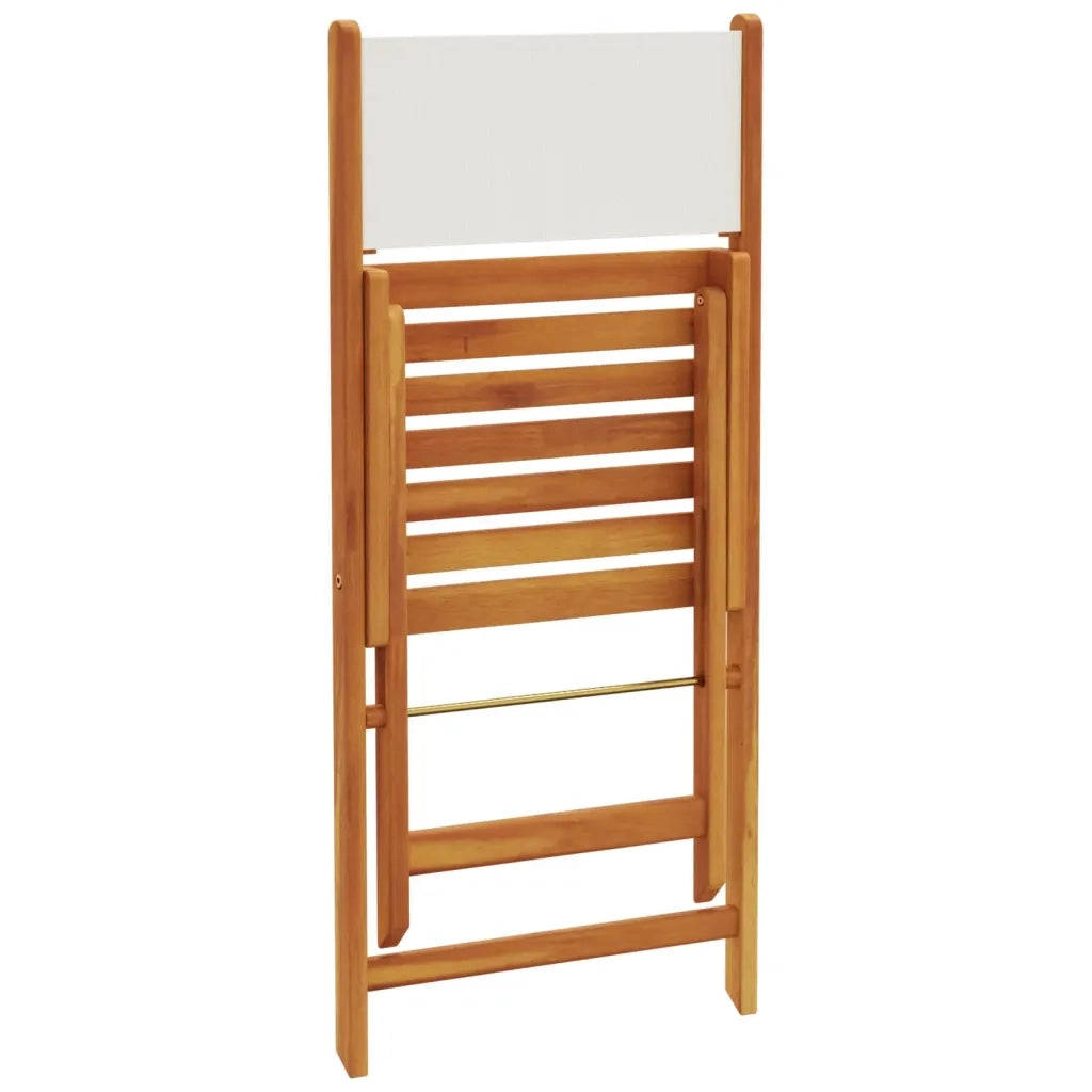 Set Pranzo da Giardino 5pz | Set Salotto da Giardino Crema in Tessuto e Legno Massello