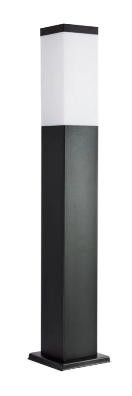 Paletto lampada da giardino quadrato 65cm E27 nero IP44