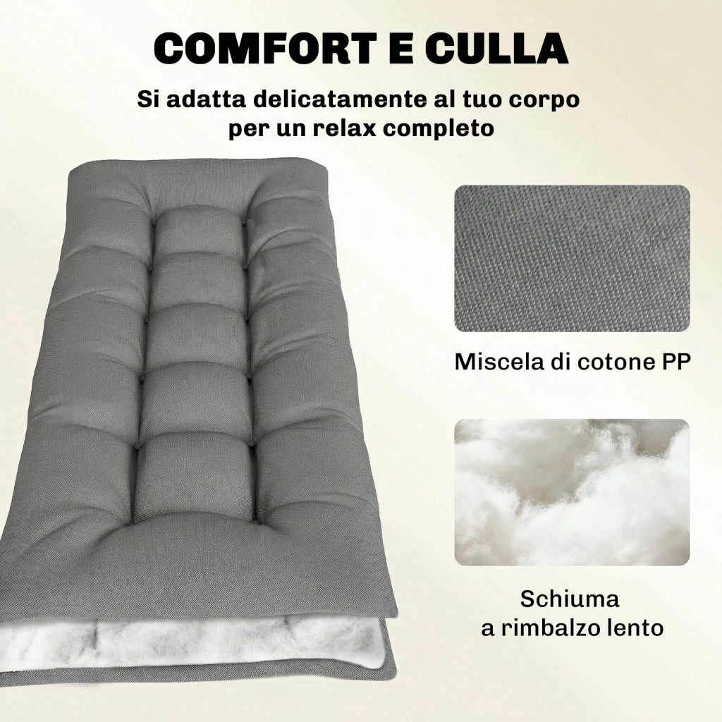 Cuscino Poltrona Patio con Cinghie. Grigio Chiaro