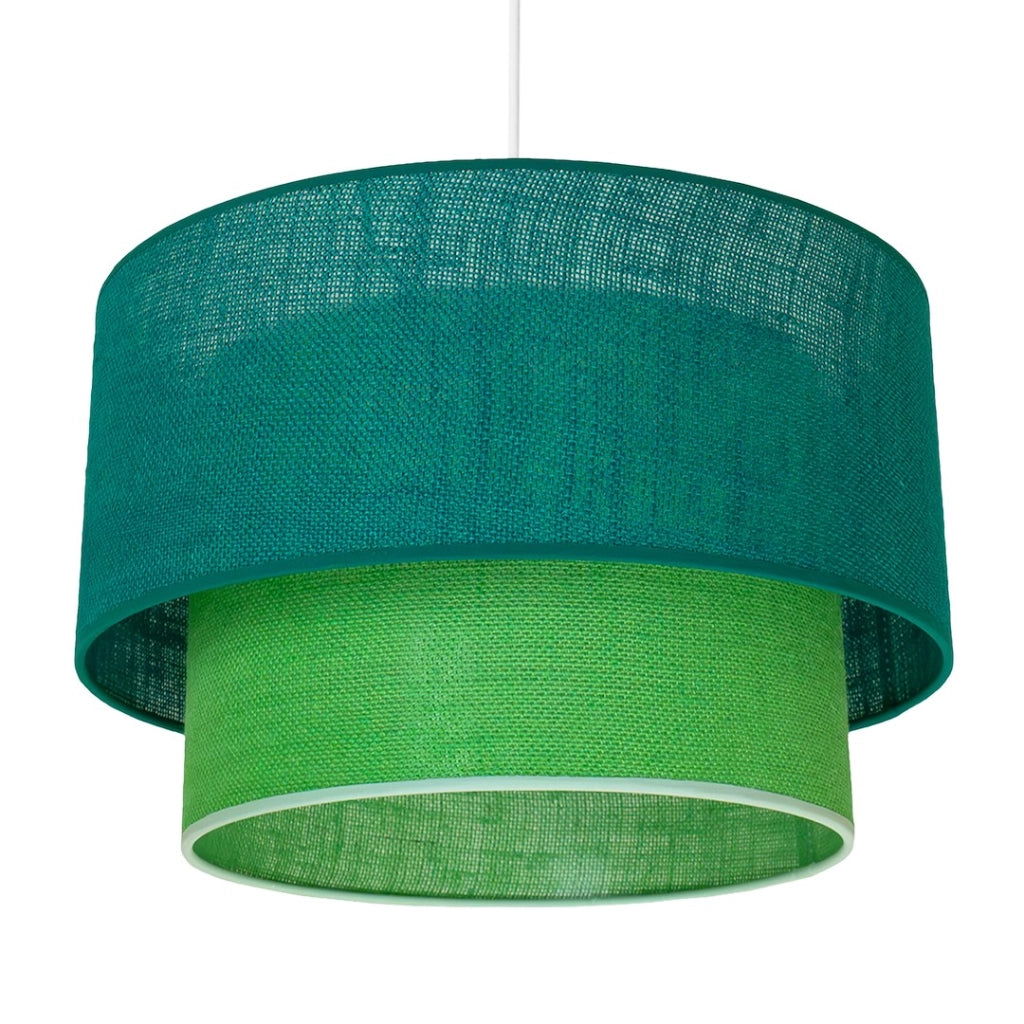 Lampada a sospensione BUENO juta verde/bianca E27 60W