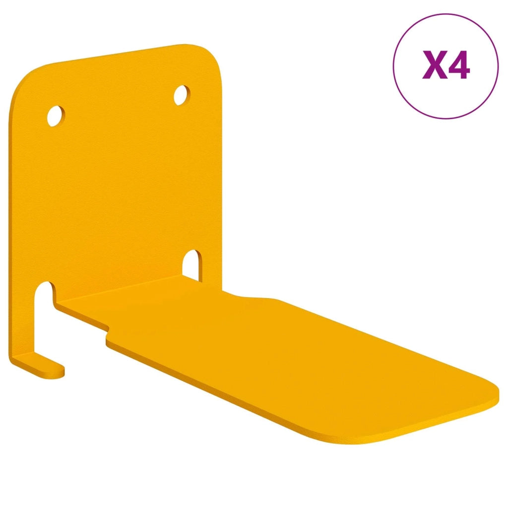 Mensola sospesa 4 pcs Giallo senape 6 x 10,8 x 6,6 cm 8004065