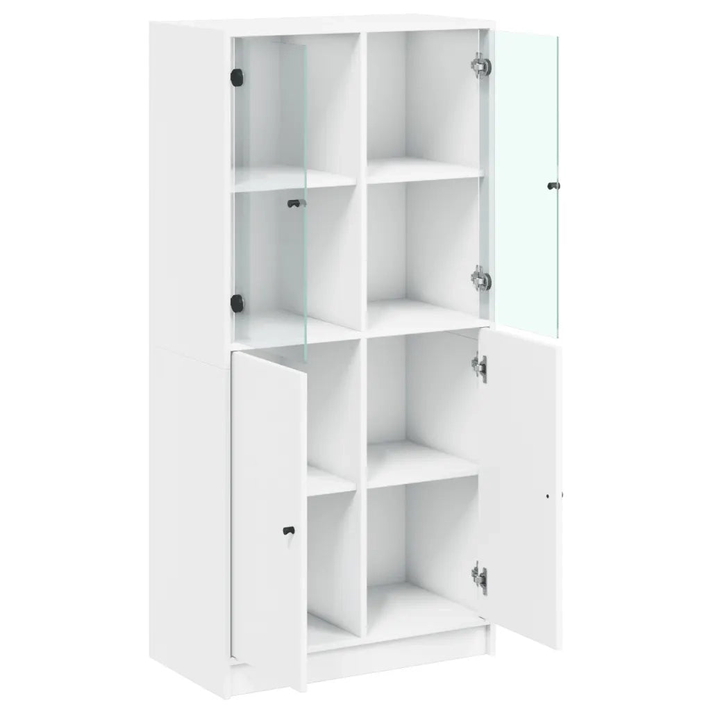 Credenza | Madia | Buffet da pranzo | Armadio da pranzo con Ante Bianca 68x37x142 cm Legno Multistrato