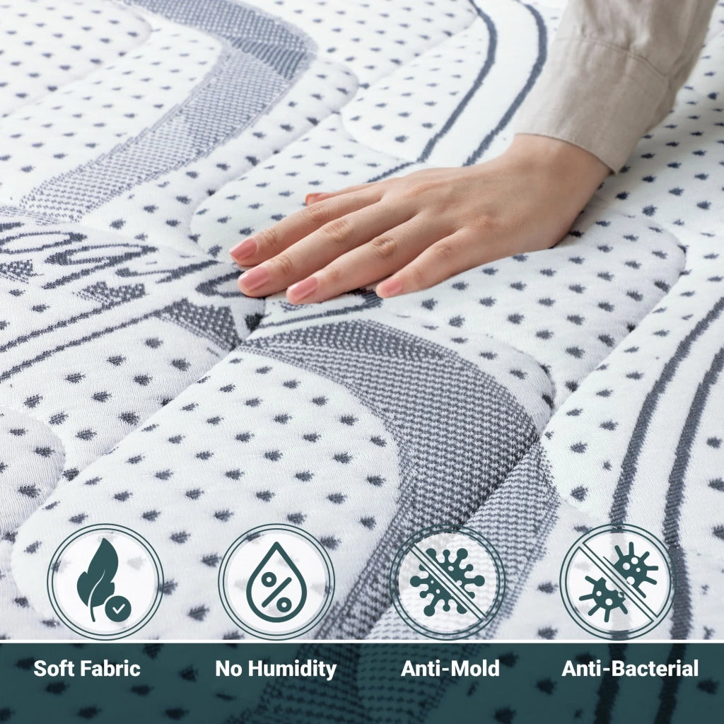Materasso Singolo 100x205 cm a Media Rigidita' | Altezza 16 cm | Tessuto Anallergico e Traspirante | Proprieta' Ortopediche e Automodellanti | Prodotto in Italia