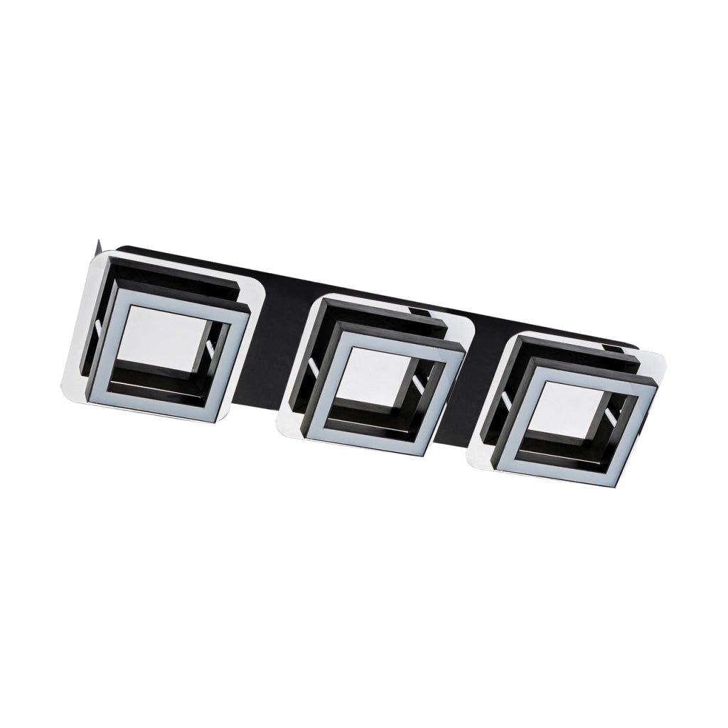 Plafoniera LED moderna Struhm Lipsk cromo/nero 3x5W