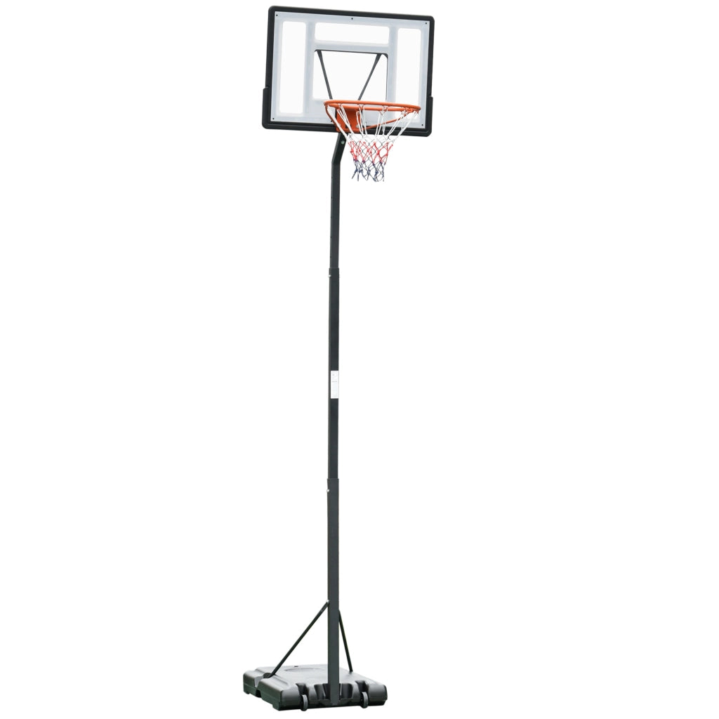 EasyComfort Canestro Basket per Adulti con Altezza Regolabile 302-352cm, Struttura in Acciaio, PE e PVC, Nero
