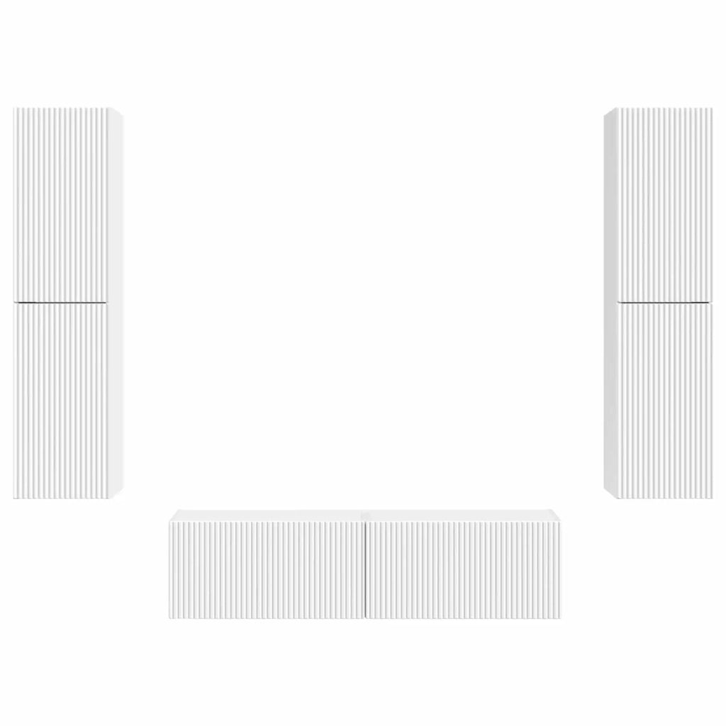 Set mobile TV 6 pcs Bianco Legno multistrato 3409123