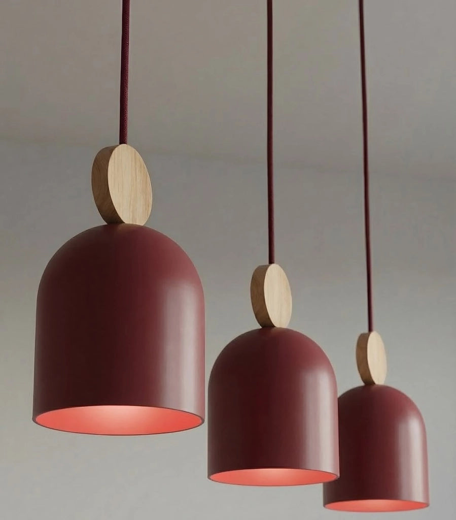 Lampada a sospensione MESI japandi bordeaux 3xGU10 Emibig