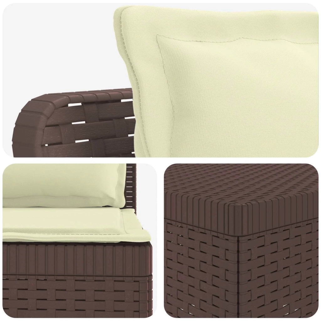 Divano da esterno-Divano da Giardino 3 posti con cuscini in look rattan PP 958166