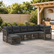 Set Divano da Giardino 7 pz Grigio polyrattan 3434297