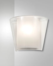 Lampada da Parete Viki in Metallo e Vetro Colore Trasparente, Attacco E27 40W, Design Elegante per Interni IP20, 28.5x14.5x23.5 cm - Classe 1