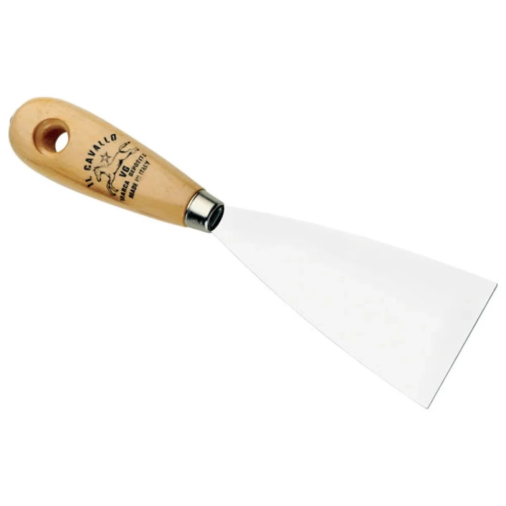Spatola cromata manico legno mm. 080 b08wz44nj5