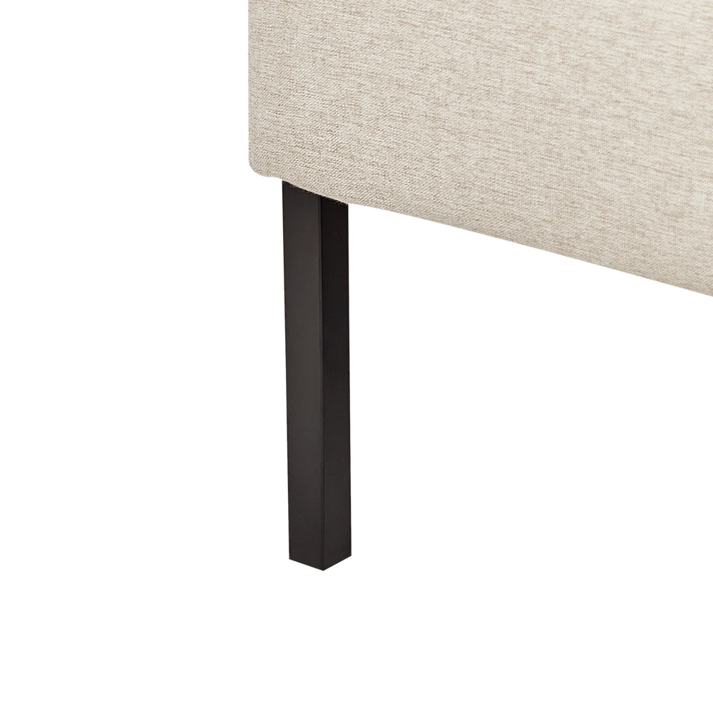Divano 2 posti  tessuto beige con cuscini schienale cuscini imbottiti gambe in metallo stile retrò