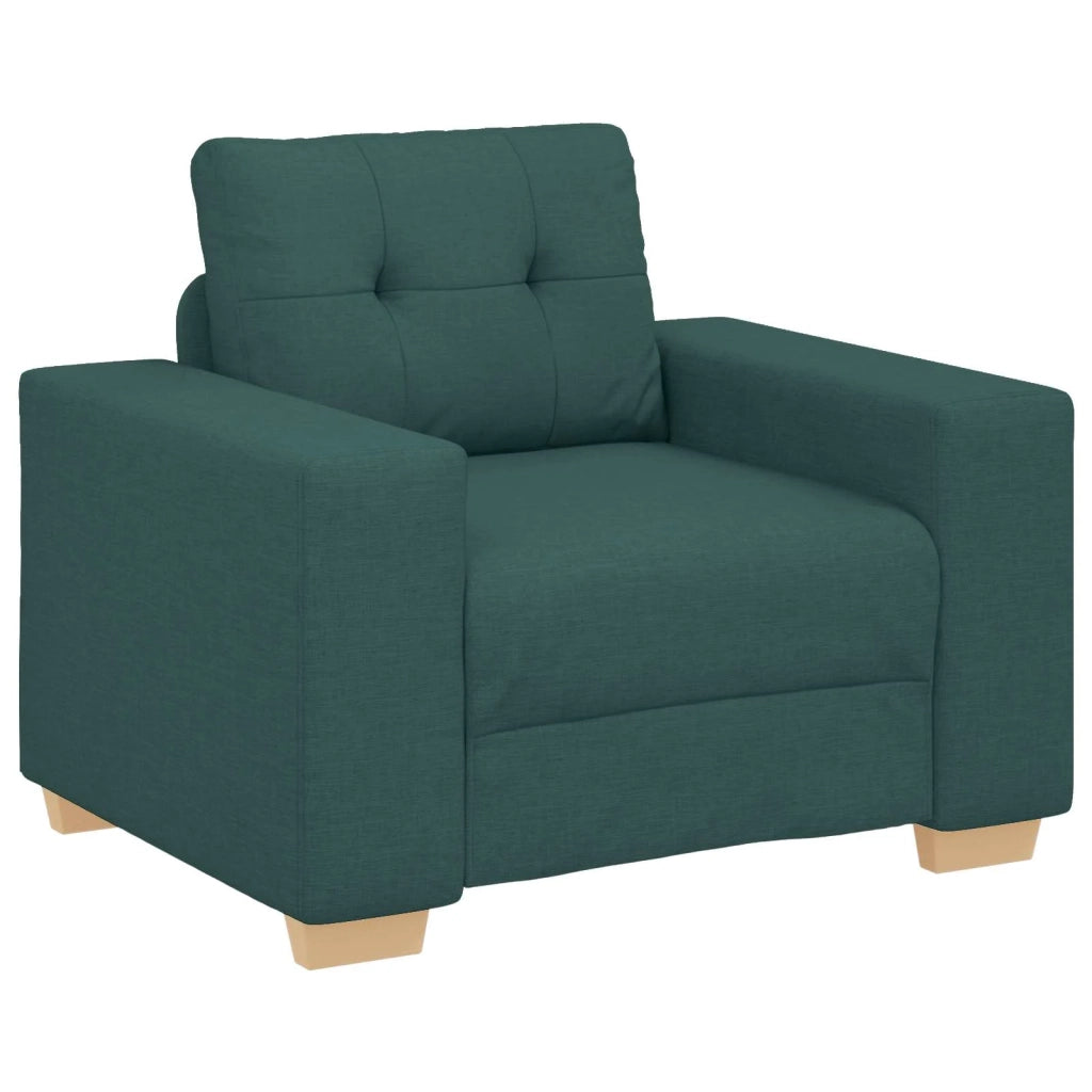 Divano 3 pcs Verde Scuro 221 x 80 x 80 cm Tessuto misto lino 3324633