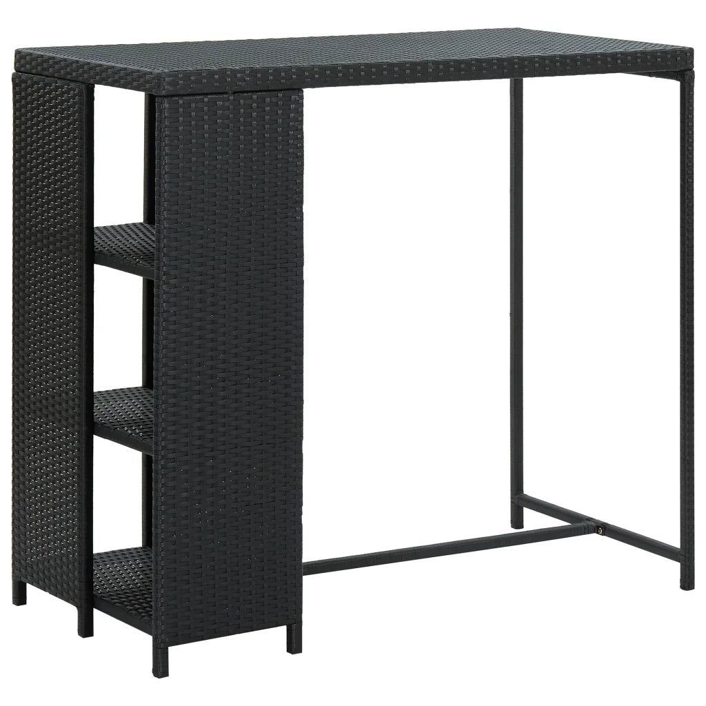Set Bar da Giardino 5 pz con Cuscini in Polyrattan Nero 3261493