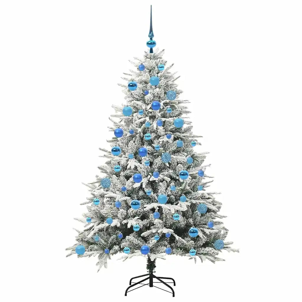 Albero di Natale Artificiale Pre-illuminato con Set di Palline
