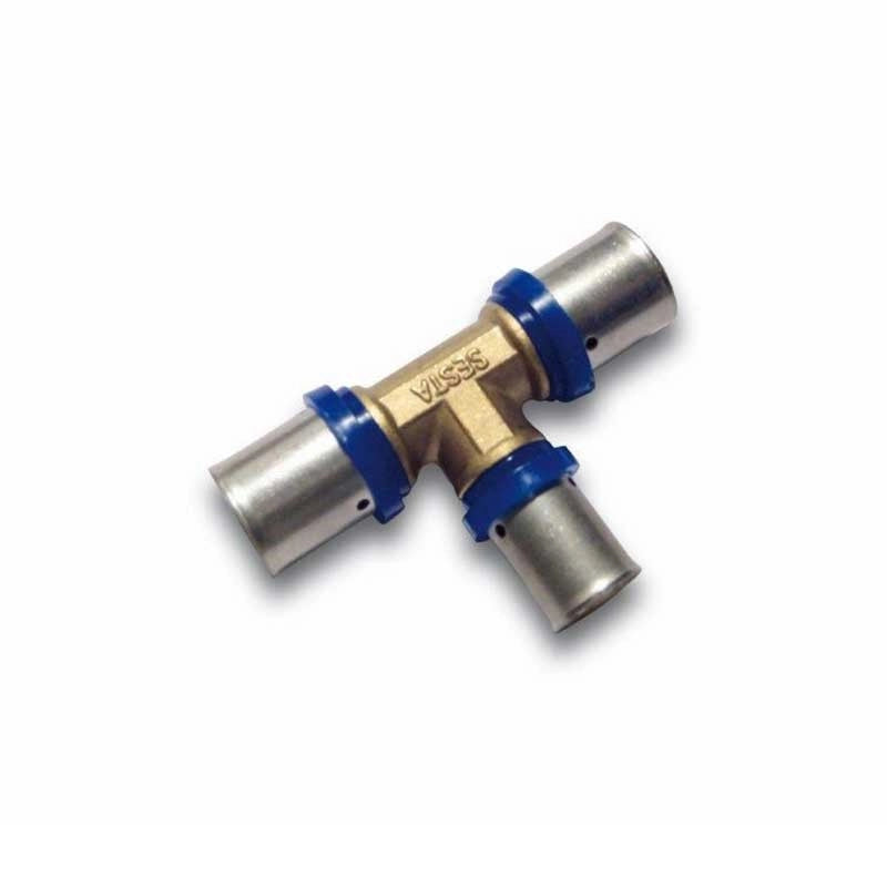 Tee ridotta per multistrato a pressare : Diametro - 26X20X26