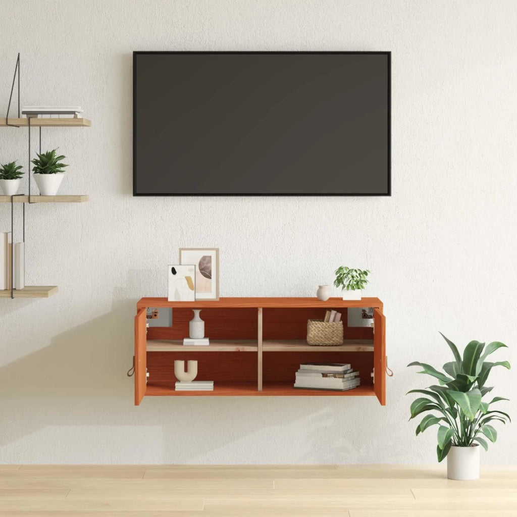 Armadietto a muro Marrone cerato 80 x 30 x 30 cm Pino massello 869948